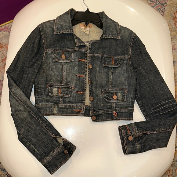 See Thru Soul cropped distressed denim jacket - Picture 1 of 4